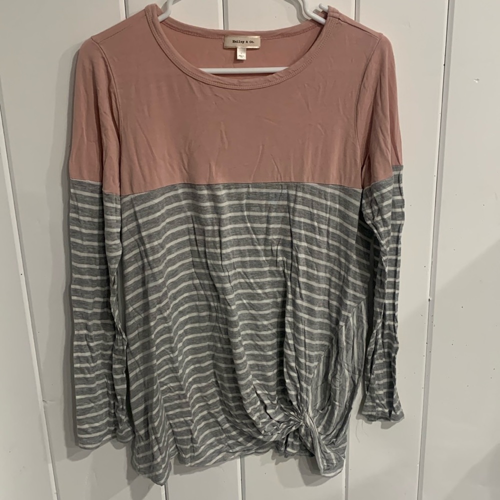 Hailey & Co. Striped Long Sleeve Blouse Size L